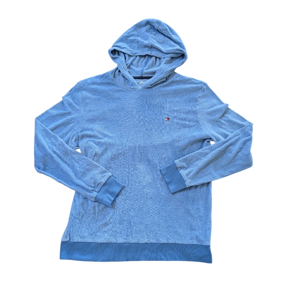 Tommy Hilfiger Blue Terry Cloth Sleepwear Hoodie